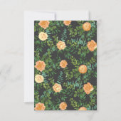 ダークグレイ結婚ピーチモダンフローラ 招待状 (裏面)