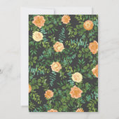 ダークグレイ結婚ピーチモダンフローラ 招待状 (裏面)