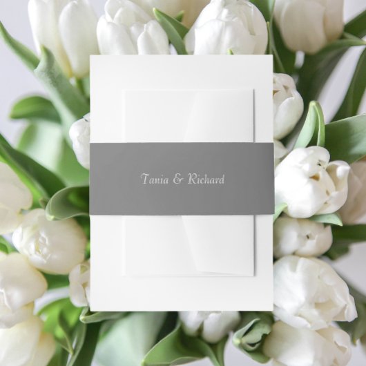 ダークグレシンプルーのスタイル化された名結婚前 招待状ベリーバンド