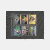 ダークグレーあなた自身の家族写真のコラージュを作成して下さい フリースブランケット (正面(横))