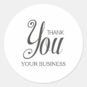 ダークグレーお洒落スクリプトサンキュー引用文 ラウンドシール (正面)