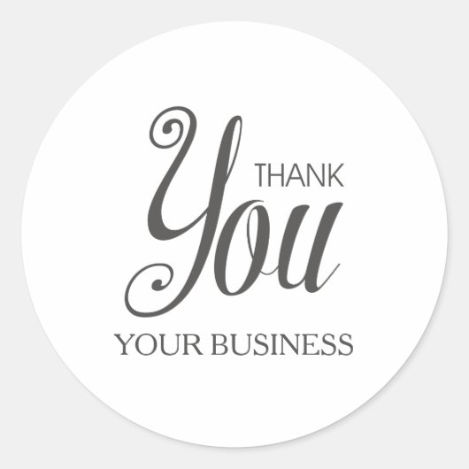 ダークグレーお洒落スクリプトサンキュー引用文 ラウンドシール (正面)