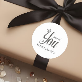 ダークグレーお洒落スクリプトサンキュー引用文 ラウンドシール