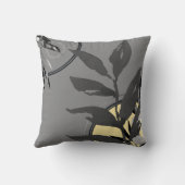 ダークグレーとイエローウォーターの色葉のハミングバード クッション (裏面)