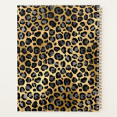 ダークグレーとゴールドフォイルヒョウのブラシストローク プランナー手帳 (裏面)