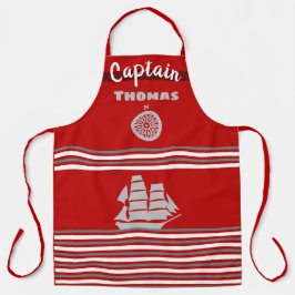 ダークグレーとバーンレッド エプロン