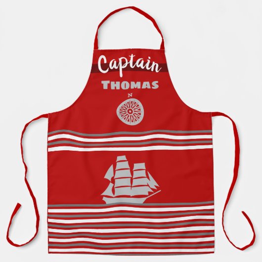 ダークグレーとバーンレッド エプロン (正面)