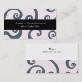 ダークグレーとピンクの渦巻き 名刺 (正面/裏面)