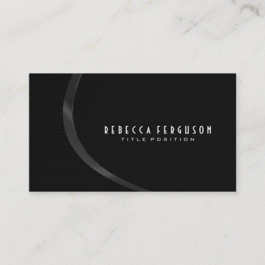 ダークグレーとブラックジオメトモダンリデザイン 名刺 (正面)