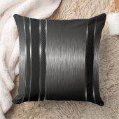 ダークグレーとブラックメタリックブラッシュアルミルック クッション (ブランケット)