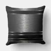 ダークグレーとブラックメタリックブラッシュアルミルック クッション (裏面)
