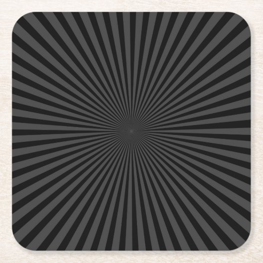 ダークグレーとブラックレトロ日が差すこと背景 スクエアペーパーコースター (正面)