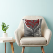 ダークグレーとブルゴーニュ芸術的抽象芸術の水色 クッション (椅子)