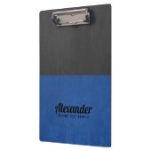 ダークグレーとブルーのレザーフェイク クリップボード (左)