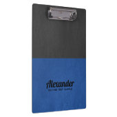 ダークグレーとブルーのレザーフェイク クリップボード (右)