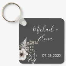 ダークグレーとホワイトのフローラ結婚ズ