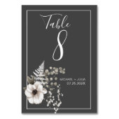 ダークグレーとホワイトのフローラ結婚ズ テーブルナンバー (正面)