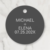 ダークグレーとホワイトのフローラ結婚ズ フェイバータグ (裏面)