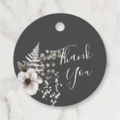 ダークグレーとホワイトのフローラ結婚ズ フェイバータグ (正面)