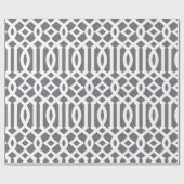 ダークグレーとホワイトトレリスのパターン ラッピングペーパー (フラット)