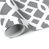 ダークグレーとホワイトトレリスのパターン ラッピングペーパー (ロールコーナー)