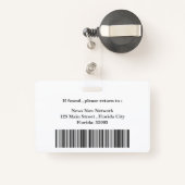 ダークグレーとホワイトプレスパスバッジ バッジ (裏面リトラクタブル付き)