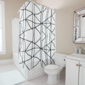 ダークグレーとホワイト抽象芸術シャワーカーテン シャワーカーテン (インサイチュ)