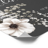 ダークグレーとホワイト結婚フローラのカップル ポスター (角)