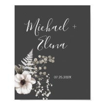 ダークグレーとホワイト結婚フローラのカップル