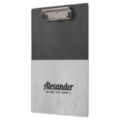 ダークグレーとライトグレーのヴィンテージレザー クリップボード (左)