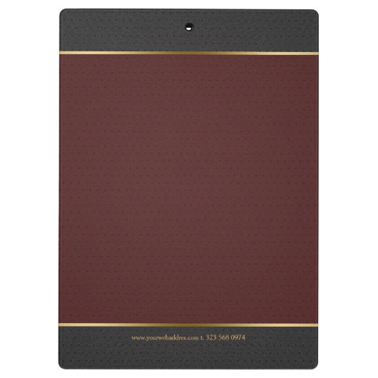 ダークグレーとレッドのフェイクヴィンテージ革 クリップボード (裏面)