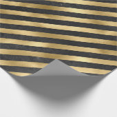 ダークグレーと金ゴールドワグランジイン ラッピングペーパー (角)