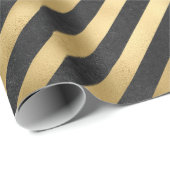 ダークグレーと金ゴールドワグランジイン ラッピングペーパー (ロールコーナー)