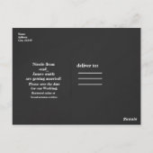 ダークグレーと金ゴールド日付の結婚婚約を保存 ポストカード (裏面)