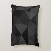 ダークグレーと黒のジオメトリメッシュパターン アクセントクッション (裏面(縦))