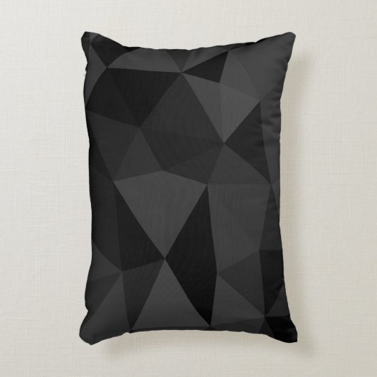 ダークグレーと黒のジオメトリメッシュパターン アクセントクッション (正面(垂直))