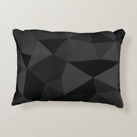 ダークグレーと黒のジオメトリメッシュパターン アクセントクッション (裏面)