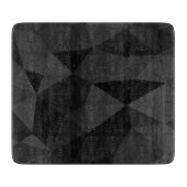 ダークグレーと黒のジオメトリメッシュパターン カッティングボード (正面)