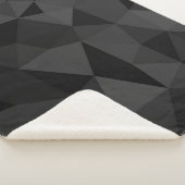 ダークグレーと黒のジオメトリメッシュパターン シェルパブランケット (3/4)