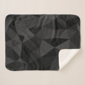 ダークグレーと黒のジオメトリメッシュパターン シェルパブランケット (正面(横))
