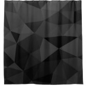 ダークグレーと黒のジオメトリメッシュパターン シャワーカーテン (正面)