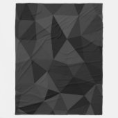 ダークグレーと黒のジオメトリメッシュパターン フリースブランケット (正面)