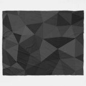 ダークグレーと黒のジオメトリメッシュパターン フリースブランケット (正面(横))