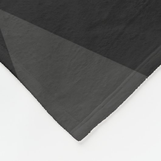 ダークグレーと黒のジオメトリメッシュパターン フリースブランケット (角)