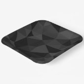 ダークグレーと黒のジオメトリメッシュパターン ペーパープレート (傾斜あり)