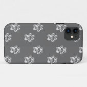 ダークグレーにキュートなスタイリッシュな足の模様 Case-Mate iPhoneケース (裏面(横))