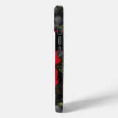 ダークグレーに赤いバラの花の巻物 Case-Mate iPhoneケース (裏面 / 左)