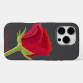 ダークグレーに赤いバラ Case-Mate iPhoneケース (裏面 (横))