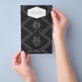 ダークグレーのイカットパターン デザイナーフライヤー チラシ (ハンドル)