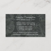 ダークグレーのエレガントなダマスク織のデザインの名刺 名刺 (裏面)
